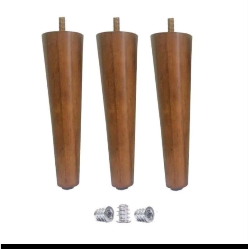kit com 3 pés palitos de 35 cm mais bucha americana mais carpete de proteção "perna para móveis "