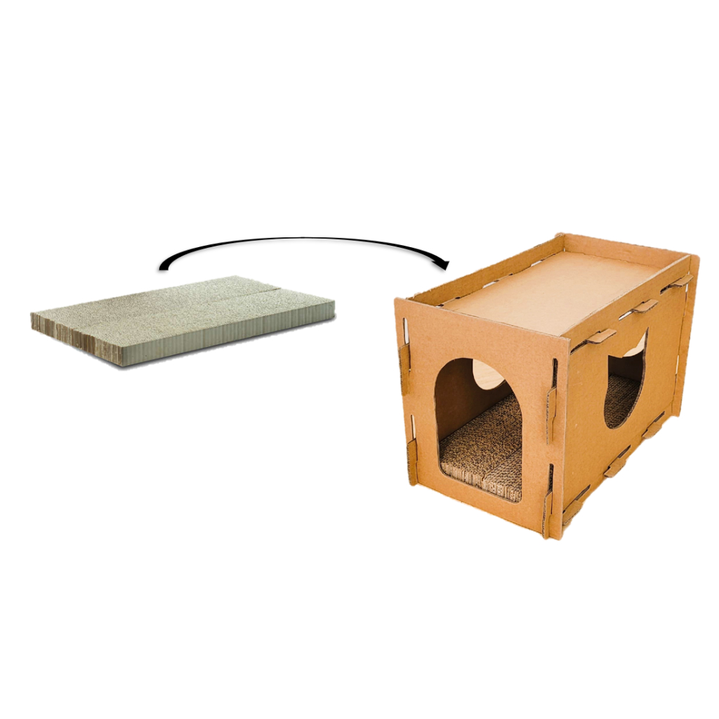 Arranhador Toca Para Gato Super Resistente Tipo Casinha + 1 Refil