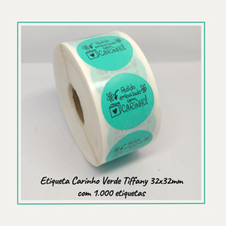 Etiquetas Adesivas Pedido Embalado com Carinho Verde Tiffany em Oferta na Shopee