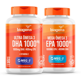 Kit Mega + Ultra Omega 3 Epa/dha 1000mg Cert.Meg-3 60caps Biogens