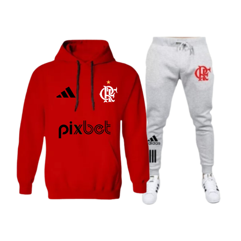 conjunto Moletom Masculino Feminino Calça + Blusa Premium Lançamento Inverno Brasileirão Time Ref Fl4 Lançamento 2024 Atualizado