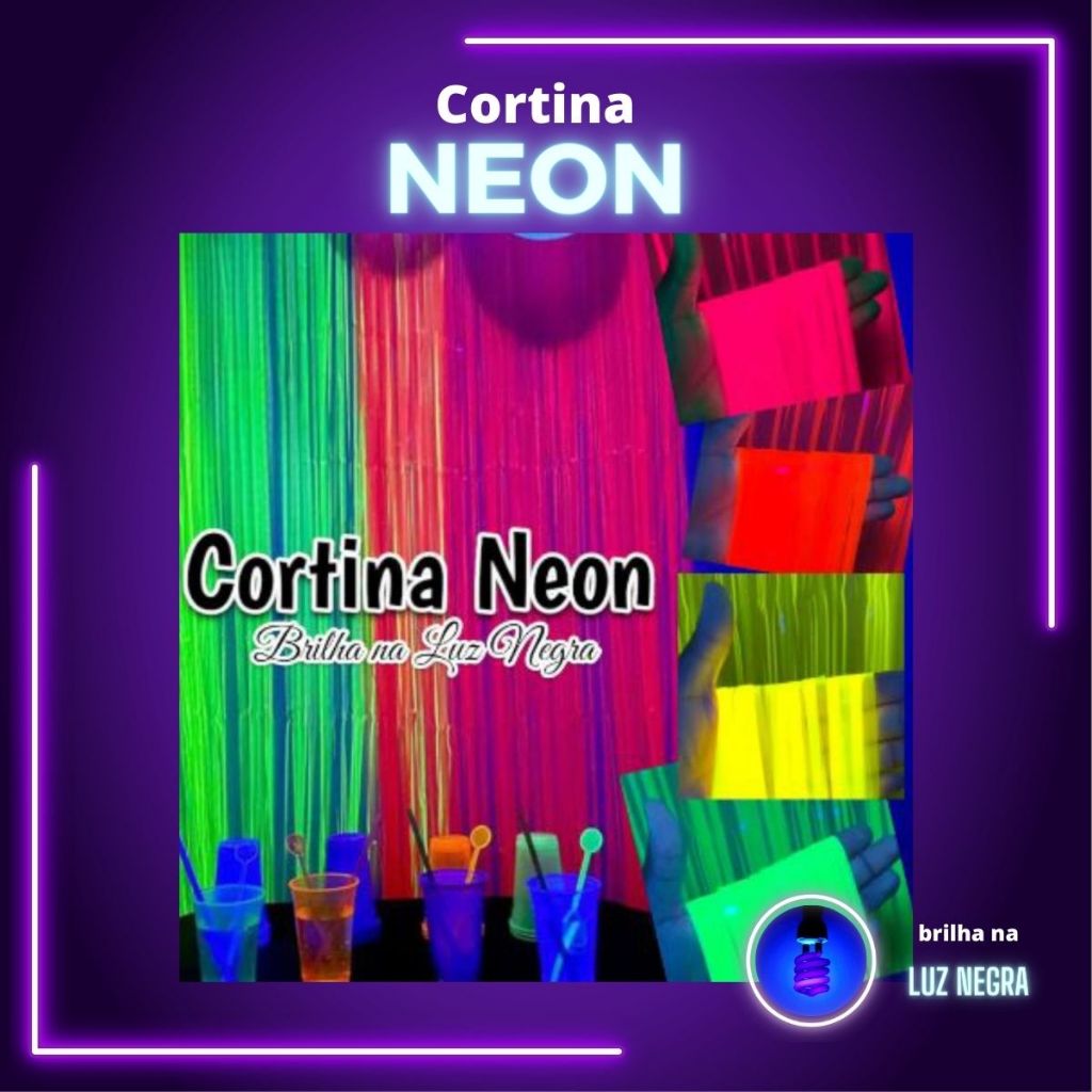 4 Cortinas Neon Brilha na Luz Negra 2mx1m 4 Cores em Oferta na Shopee
