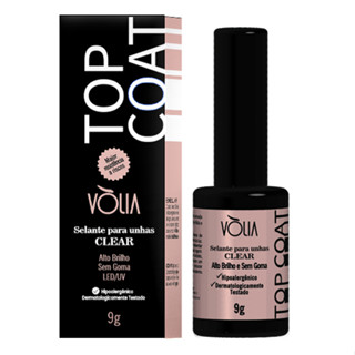 Top Coat Vòlia Cor Clear 9g - Selante para unhas Led/Uv com Auto Brilho e Sem goma.