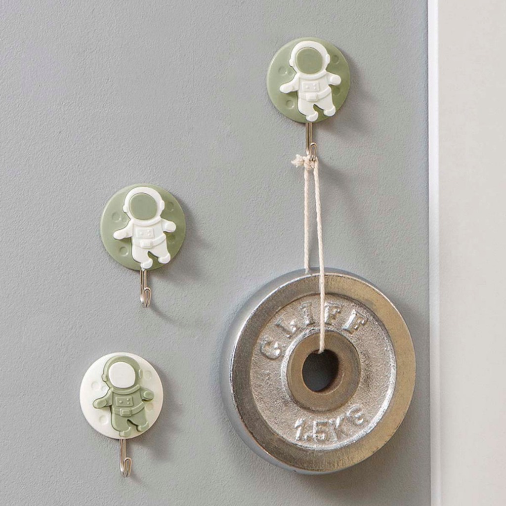 Conjunto de Ganchos Adesivos para Parede, Astronauta - Allmini em Oferta na Shopee