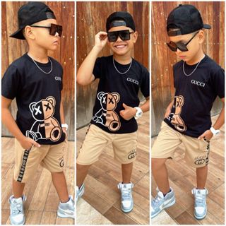 conjunto infantil juvenil veste do 4 ao 16 anos kit 2 peças URSO em Oferta na Shopee
