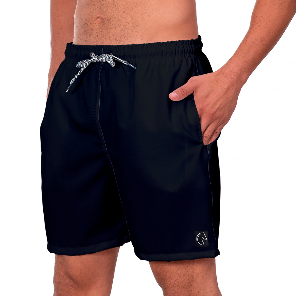 Shorts Masculino sem Estampa Liso Cor Branco Preto Azul Marinho Verão Moda Praia Casual Bermuda Masculina Tecido Leve