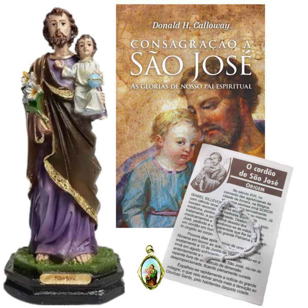 Kit consagração a São José completo com imagem, Livro Consagração, Medalha, folheto História e orações