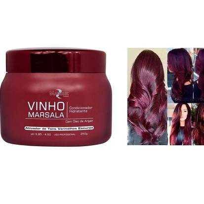 Máscara Matizadora Vinho Marsala Mairibel Óleo Argan 250g