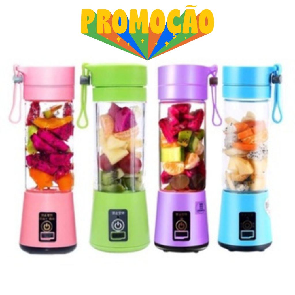 Mini liquidificador portatil com Laminas '6' Liquidificador Portátil Shakeira Eletrica Para Academia Whey