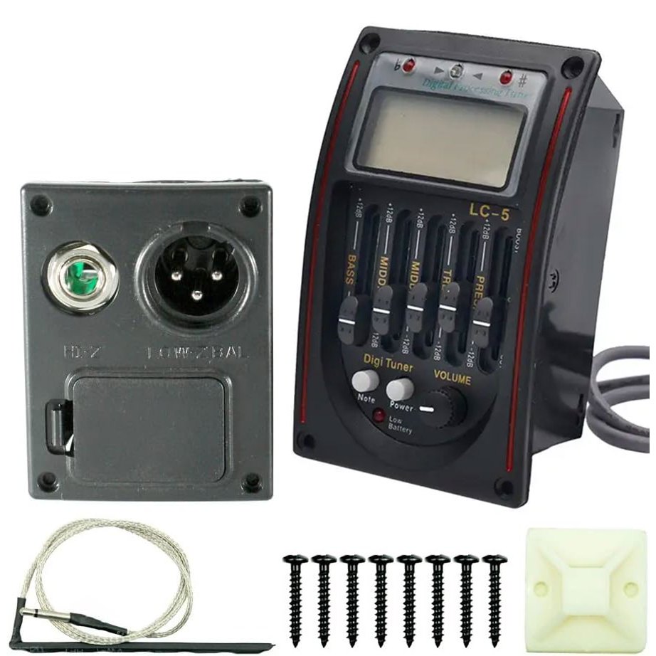Captador Pré Equalizador 5 Bandas Lc-5 Lc5 Afinador Vermelho Violão Viola em Oferta na Shopee