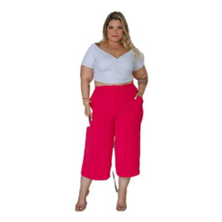 PANTACOURT PLUS SIZE FORRADO E DE BOTÂO