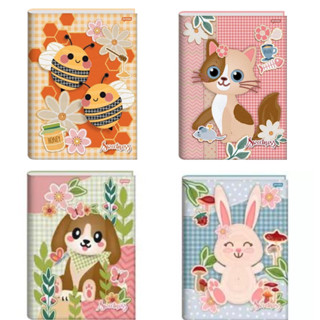 Caderno Grande Brochura Sweetness e Nina Capa Dura 48 Folhas Jandaia