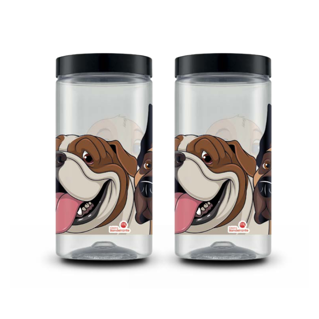 Kit 2 Unidades Pote 2000ml Mix Dog Plástico Estampa Exclusiva Mantimento Cozinha Achadinhos Shopee