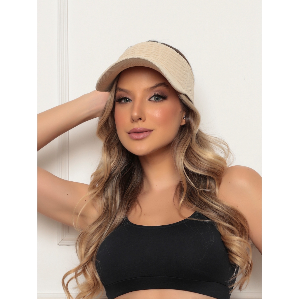 Viseira Feminina Modal Chapéu viseira sólido ocasional para exterior Verão  Praia caminhada ciclismo em Oferta na Shopee