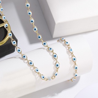 Kit Colar e Pulseira olho grego  colorido Banhada a Prata 925 Feminino em Oferta na Shopee