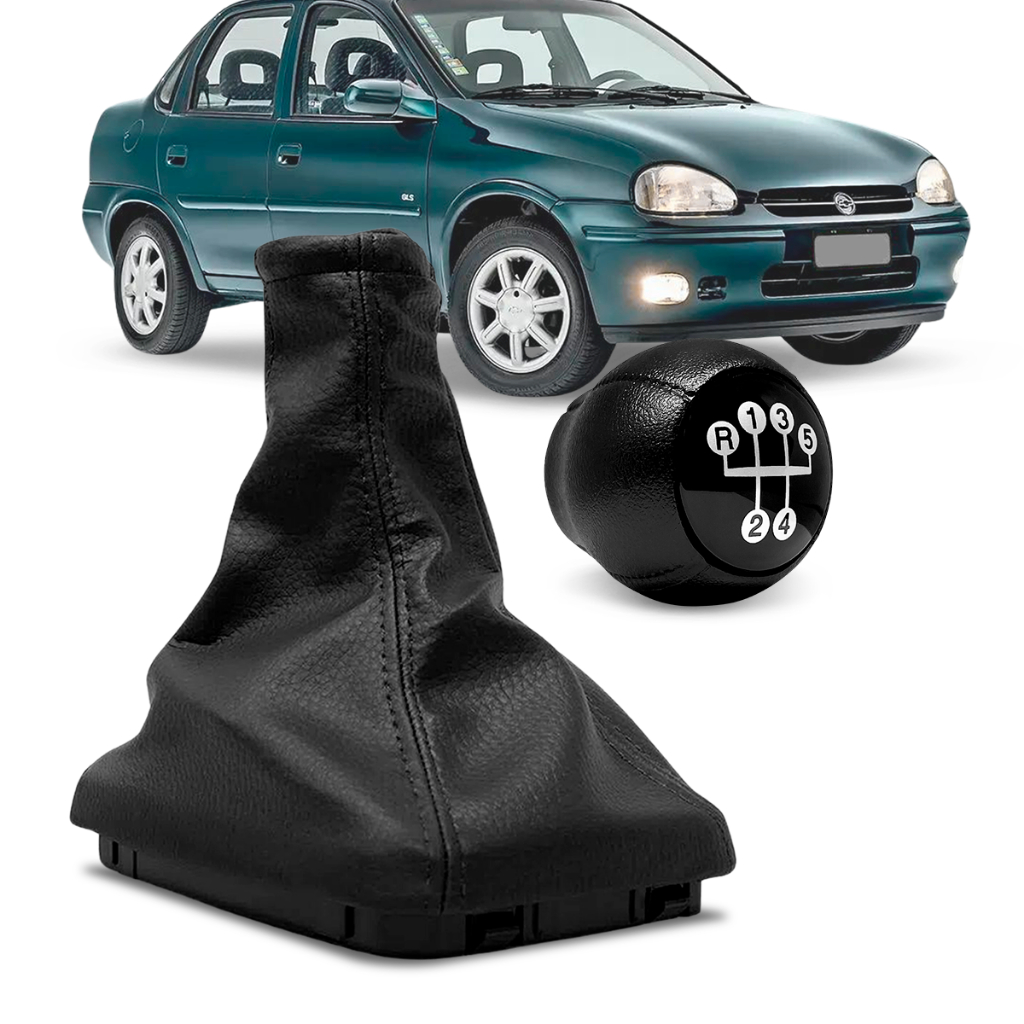 Coifa Cambio+ Manopla Bola Corsa Sedan Hatch Celta Montana Vectra Astra Preta em Oferta na Shopee