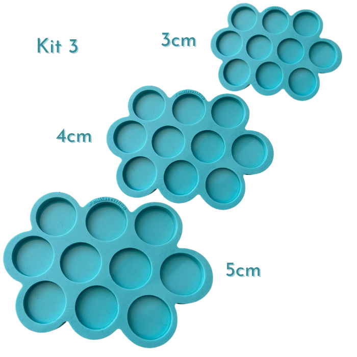 Kit 171 Molde Silicone 3/4/5cm Resina 30 Cavidades Foto em Oferta na Shopee