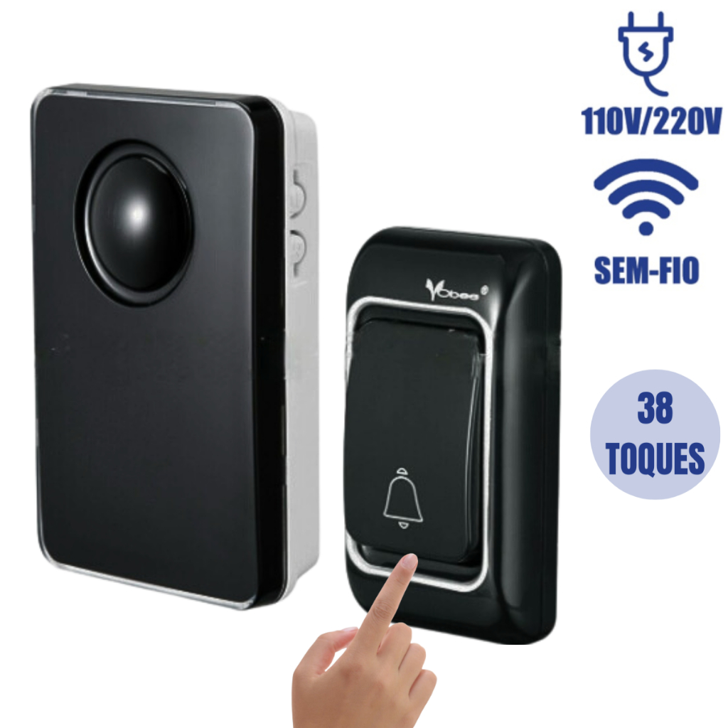 Campainha Sem Fio Para Casa Residencial Externa Tomada A Prova D'Agua 100 Metros Alcance