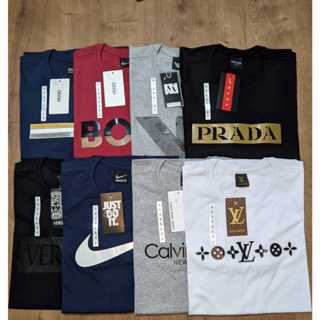 Kit 5 camisa Masculina Estampas Variadas Camisa Blusa Básica Casual Estampada Malha Penteada fio 30.1 100% algodão marcas variadas