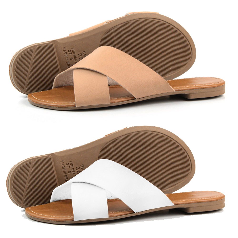 Kit 2 Pares Sandália Rasteira Trançada Com Traseira 2x1 Moda Blogueira Lançamento Prata em Oferta na Shopee