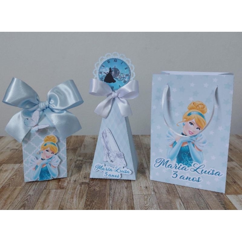 Kit lembrancinhas personalizadas Cinderela festa infantil 40 Peças - pegue e monte - envio rápido