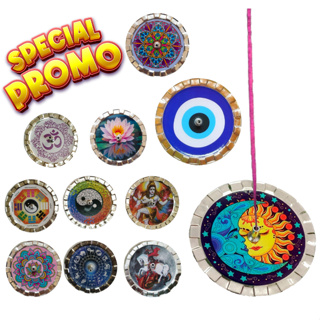 Porta Incenso Redondo Incensário Suporte de Incenso Metal Olho Grego em Oferta na Shopee