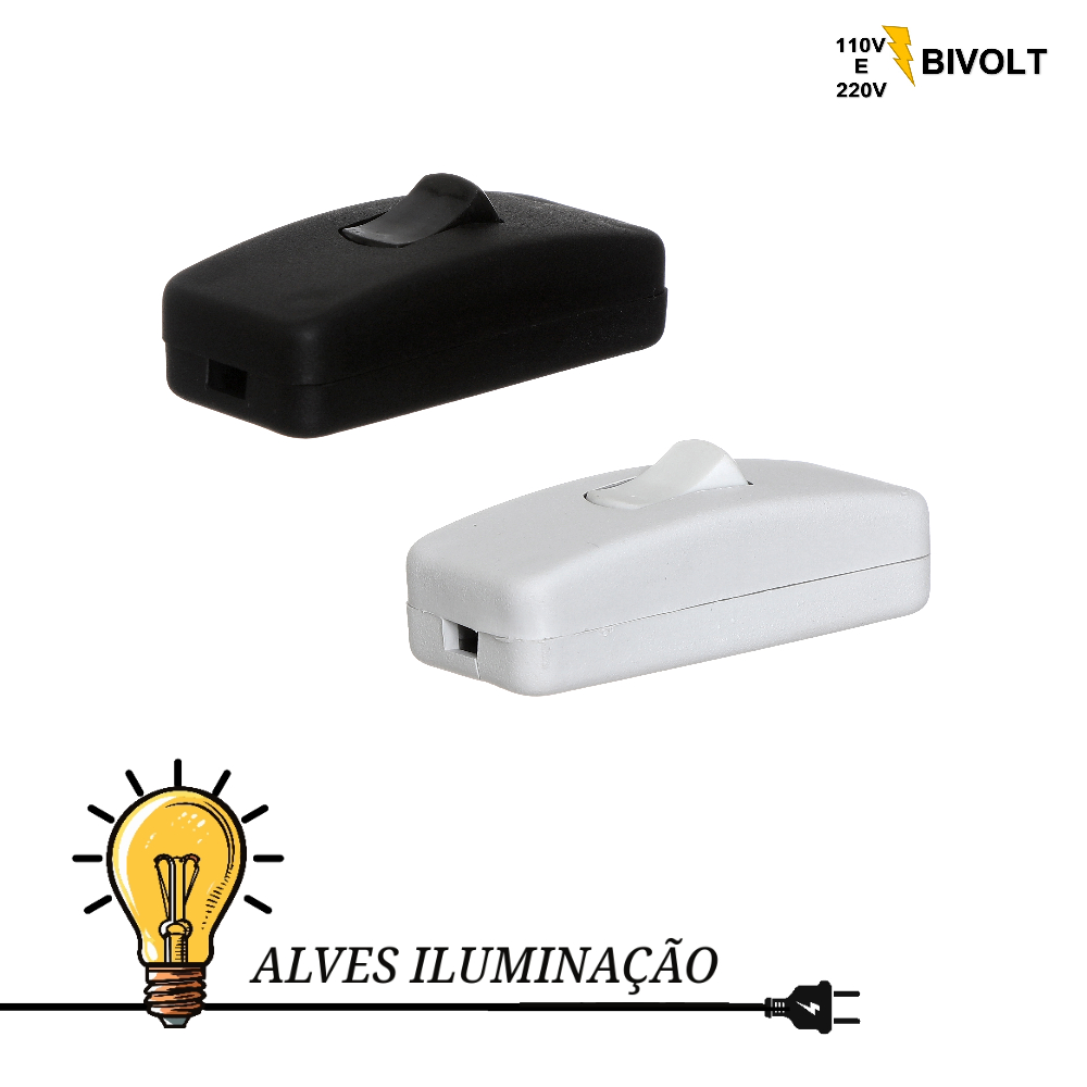 10 Interruptor Tomada Liga e Desliga Meio Fio Bivolt para abajur Fechamento em Pressão em Oferta na Shopee