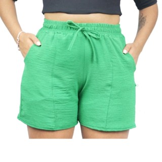 Shorts Duna Curto Feminino Soltinho Malha Duna não Amassa Basico Verão