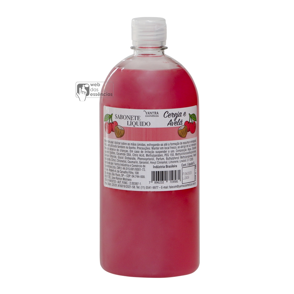 Sabonete líquido Cereja e Avelã  (1 litro) Yantra Cosméticos -