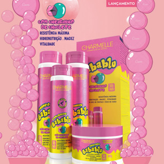 KIT BABABLU Shampoo + Condicionador + Mascara Hidratação + Leavin - Compre o original da CHARMELLE COSMÉTICOS Cabelos fortes e hidratados, mega nutrição lançamento