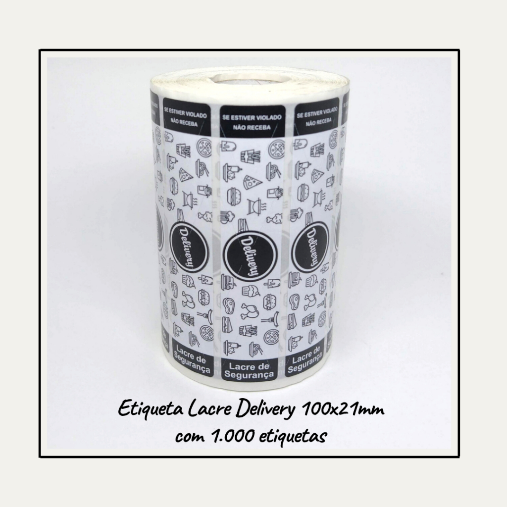 Etiqueta Lacre Para Delivery Preto Ifood Rappi
