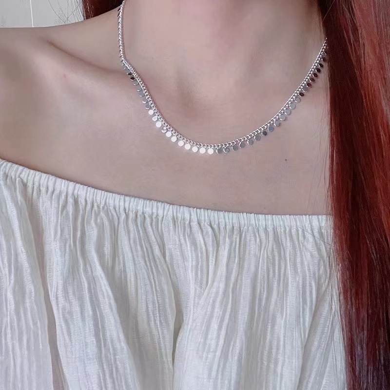 Colar choker gotas de prata folheado a prata