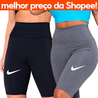 Bermuda Feminina Legging Cós Alto Suplex Fitnes academia