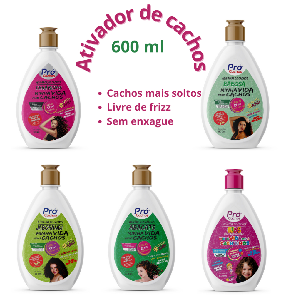 Ativador de cachos 600 ml - Diversos tipos - Pró cachos