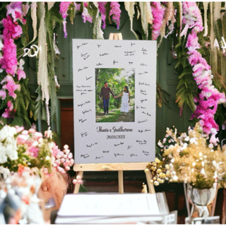 Quadro Decorativo Recepção de Casamento Assinaturas Foto