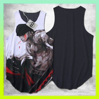 Camiseta Masculina Regata Longline One Piece Zoro Anime