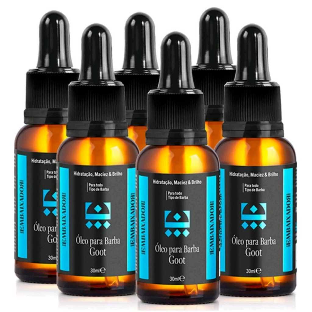 kit Embaixador  6 Óleo Hidratante para Barba Goot30ml em Oferta na Shopee