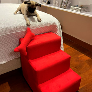 Escada Pet 3 Degraus para Cachorro, Gato Várias Cores Almofadada Veludo Com Almofada Osso - Pratikza em Oferta na Shopee