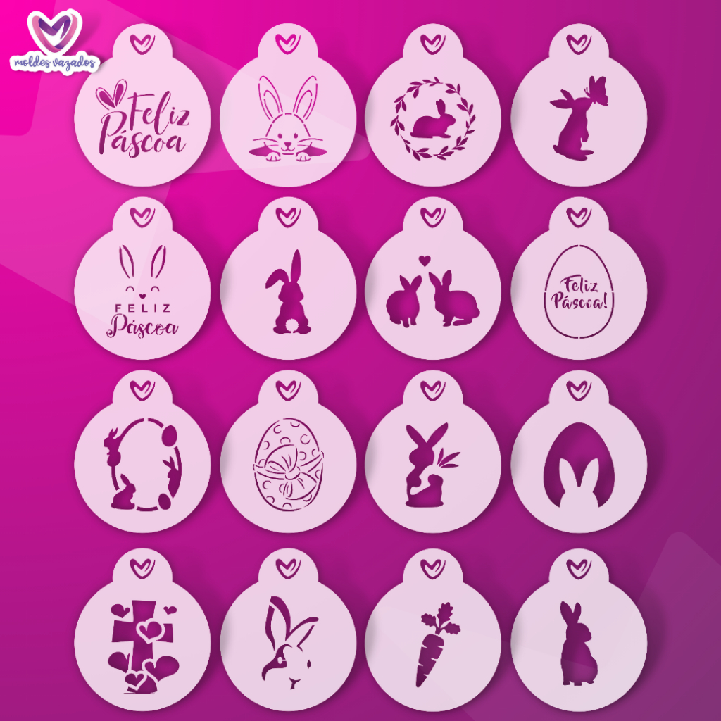 Stencil Páscoa - 16 peças em Oferta na Shopee