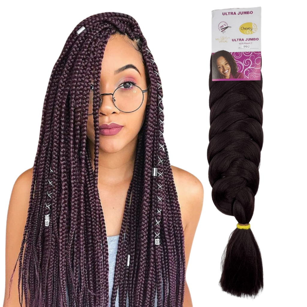 Cabelo Jumbão Ultra Jumbo Cherey Box Braid Kanekalon 165 Gramas 104cm