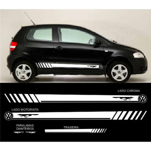 Adesivo Vw Fox 2 4 Portas Kit Faixa Lateral Sport Esportiva