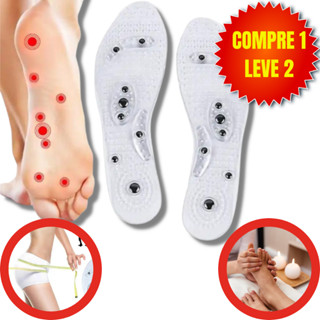 COMPRE 1 LEVE 2 - Palmilha Magnetica Pontos Acupuntura Ortopedica Ativa Circulação Alívio Dores Cansaço Pés