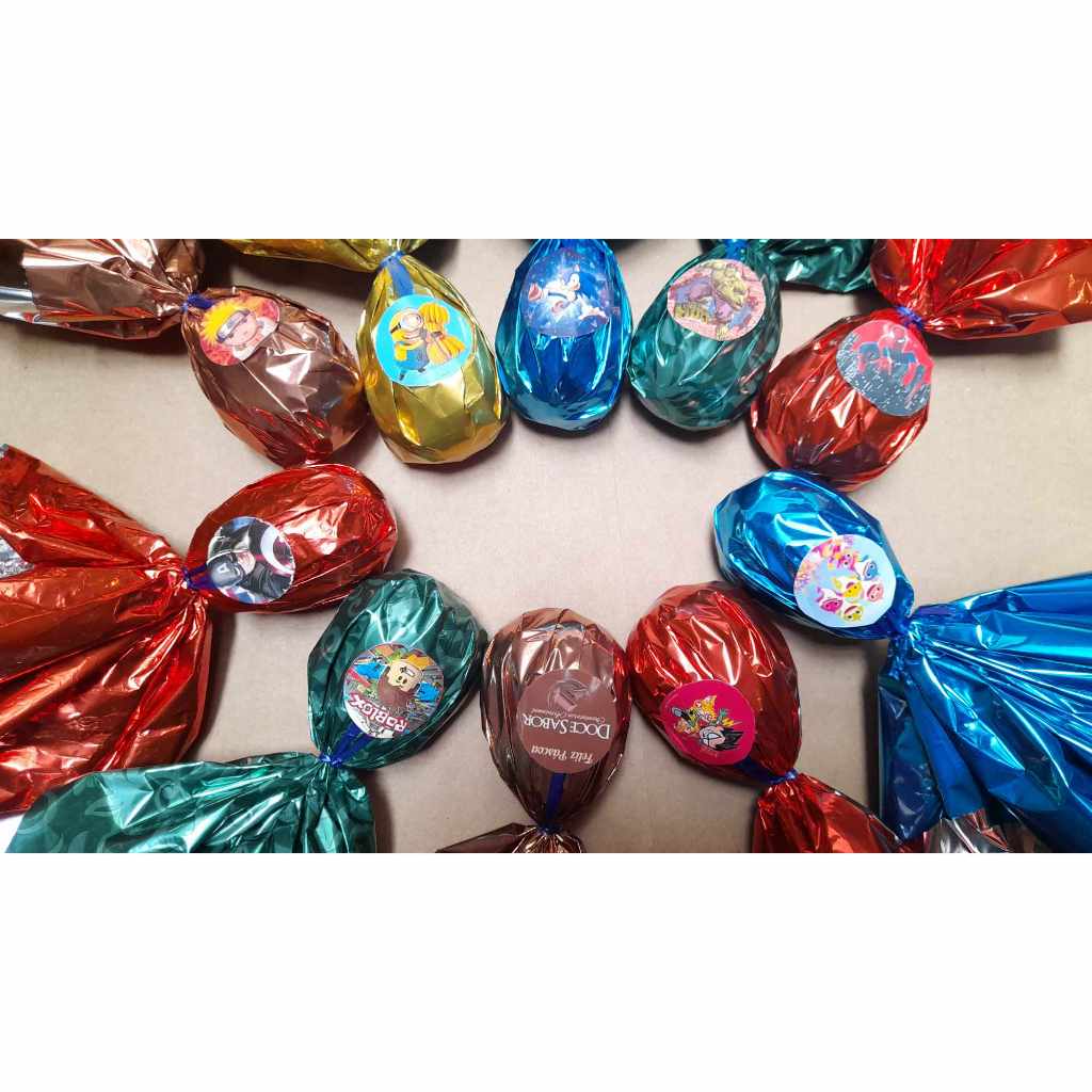 KIT com 10 mini ovos de pascoa 50g de chocolate ATACADO varios temas em Oferta na Shopee