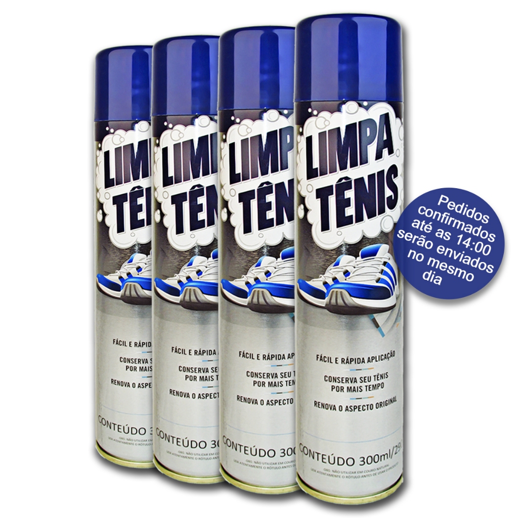 4 Limpa Tênis  Branco e Colorido Espuma Limpa Tenis Petroplus Spray Limpador a Seco Produto Premium