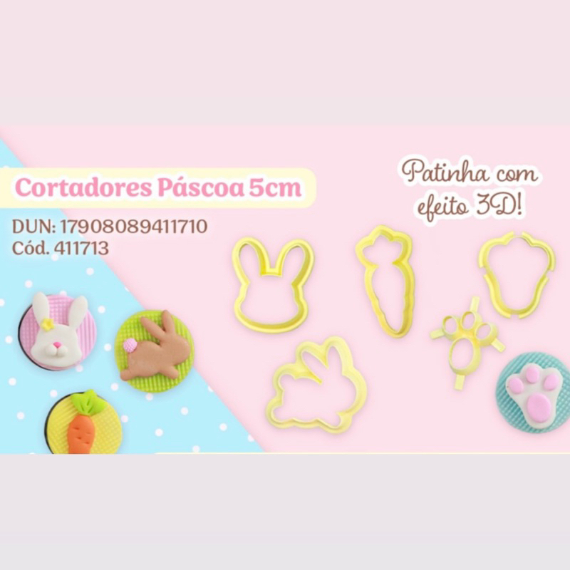 kit 5 cortadores de Páscoa bluestar lançamento páscoa 2025// em Oferta na Shopee