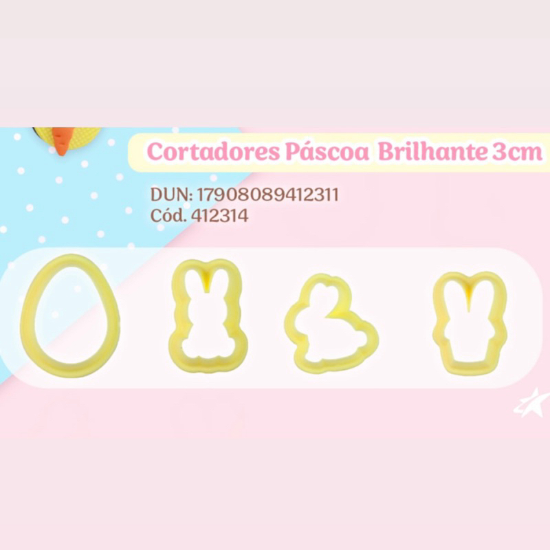KIT Cortadores Páscoa Brilhante 3cm páscoa 2025 4 Peças em Oferta na Shopee