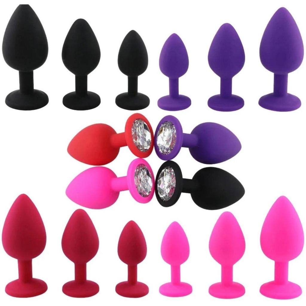 Plug Anal De Silicone Joia Na Base Aveludado 3 Tamanhos P.M.G Sex Shop em Oferta na Shopee