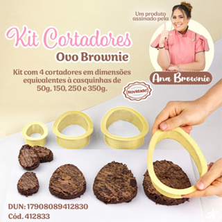 Kit Cortadores Ovo Brownie BLUESTAR 4 cortadores de 50g, 150, 250 e 350g.PASCOA 2014 OFF// em Oferta na Shopee