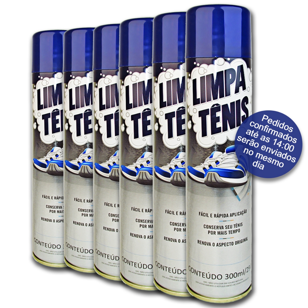 6 Limpa Tênis  Branco e Colorido Espuma Limpa Tenis Petroplus Spray Limpador a Seco Produto Premium