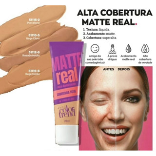 Base Líquidouída Color Trend Matte Real Cobertura Total - AVON